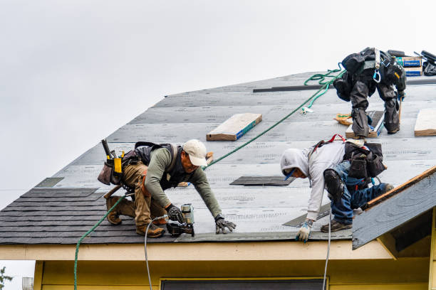 Professional Gutter Installation technician working in Eastlake Weir, FL